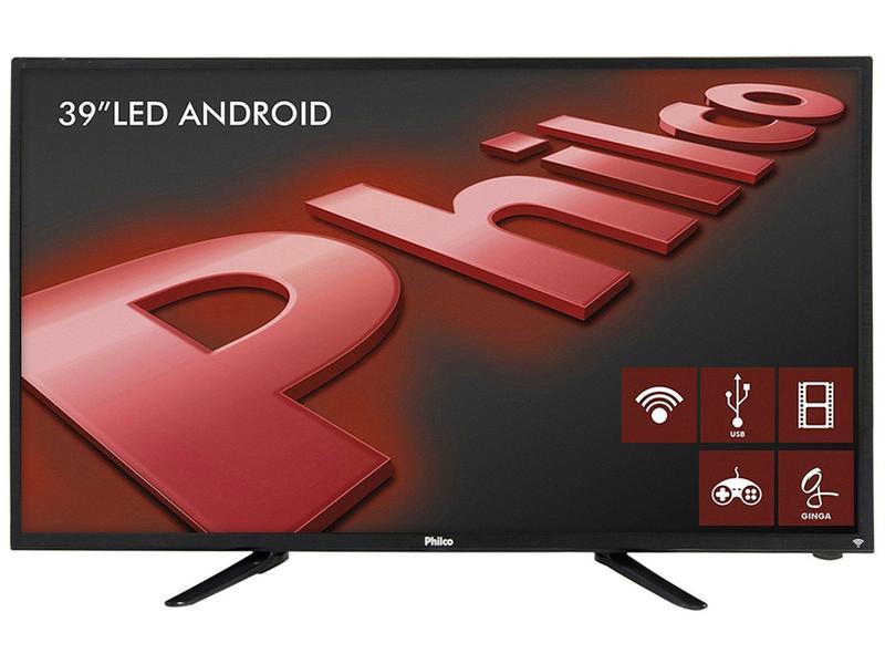 Smart TV 39” LED Philco PH39N91DSGWA Android - Wi-Fi 2 HDMI 2 USB